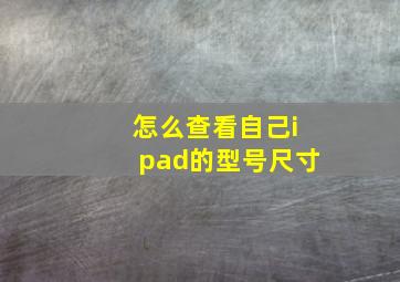 怎么查看自己ipad的型号尺寸