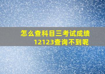 怎么查科目三考试成绩12123查询不到呢