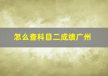 怎么查科目二成绩广州