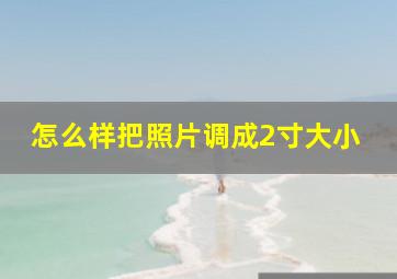 怎么样把照片调成2寸大小