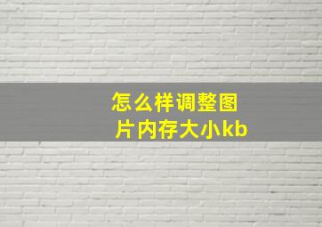 怎么样调整图片内存大小kb