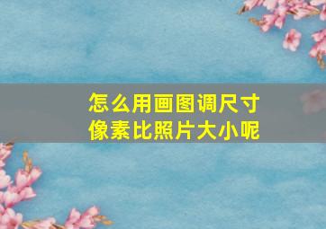 怎么用画图调尺寸像素比照片大小呢