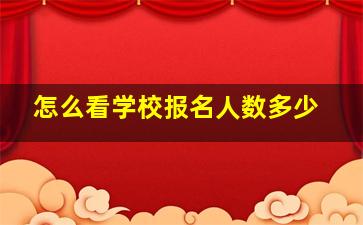 怎么看学校报名人数多少