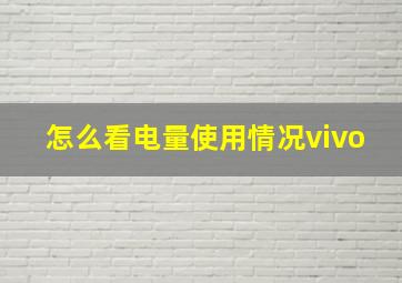 怎么看电量使用情况vivo