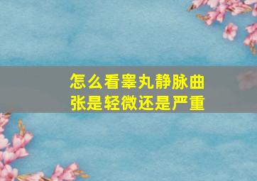 怎么看睾丸静脉曲张是轻微还是严重