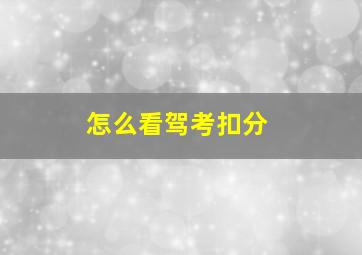 怎么看驾考扣分