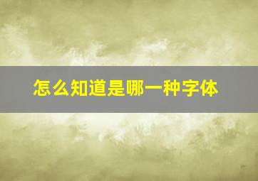 怎么知道是哪一种字体