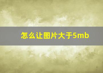 怎么让图片大于5mb