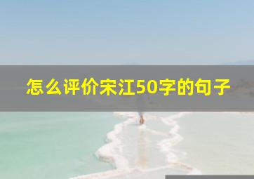 怎么评价宋江50字的句子