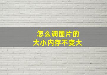 怎么调图片的大小内存不变大