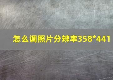 怎么调照片分辨率358*441