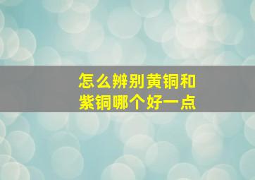 怎么辨别黄铜和紫铜哪个好一点