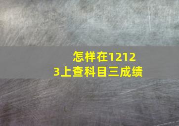 怎样在12123上查科目三成绩