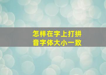 怎样在字上打拼音字体大小一致