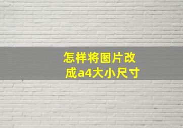 怎样将图片改成a4大小尺寸