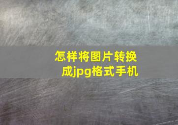 怎样将图片转换成jpg格式手机