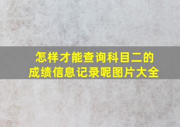 怎样才能查询科目二的成绩信息记录呢图片大全