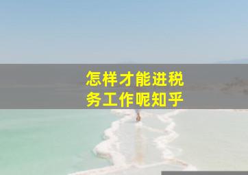 怎样才能进税务工作呢知乎