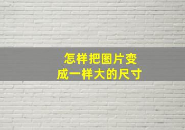 怎样把图片变成一样大的尺寸