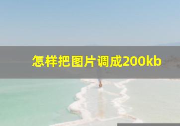 怎样把图片调成200kb