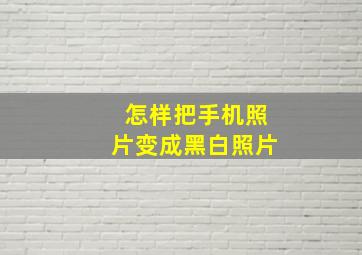 怎样把手机照片变成黑白照片