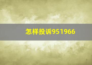 怎样投诉951966