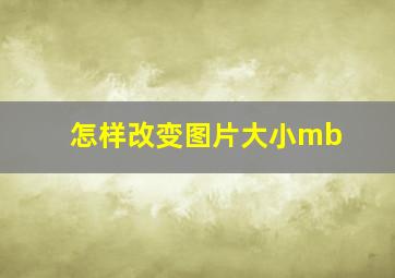 怎样改变图片大小mb