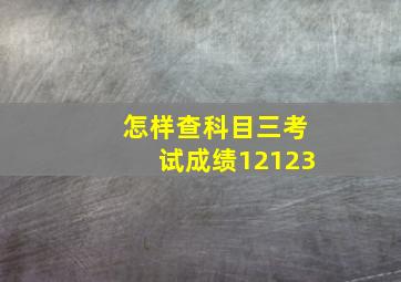 怎样查科目三考试成绩12123