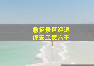 急招景区巡逻保安工资六千