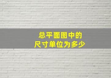 总平面图中的尺寸单位为多少