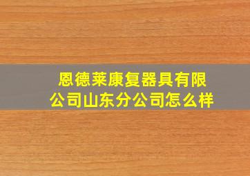 恩德莱康复器具有限公司山东分公司怎么样