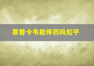 恩替卡韦能停药吗知乎