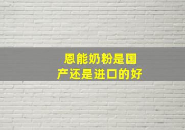 恩能奶粉是国产还是进口的好