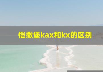 恺撒堡kax和kx的区别