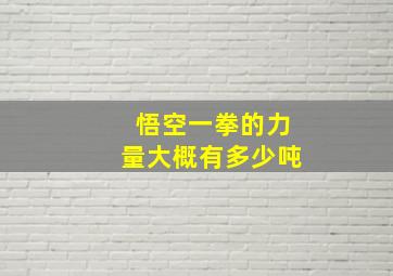 悟空一拳的力量大概有多少吨