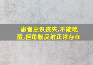 患者意识丧失,不能唤醒,但角膜反射正常存在