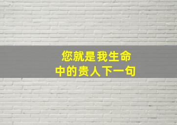 您就是我生命中的贵人下一句