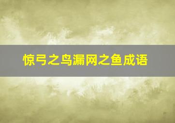 惊弓之鸟漏网之鱼成语