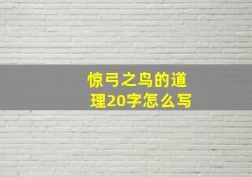 惊弓之鸟的道理20字怎么写