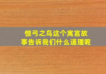 惊弓之鸟这个寓言故事告诉我们什么道理呢