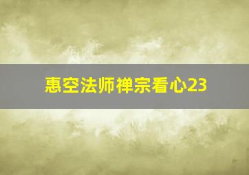 惠空法师禅宗看心23