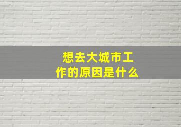 想去大城市工作的原因是什么