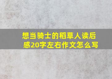 想当骑士的稻草人读后感20字左右作文怎么写