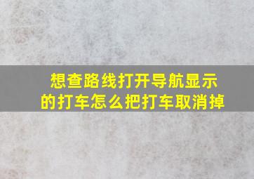 想查路线打开导航显示的打车怎么把打车取消掉