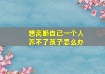 想离婚自己一个人养不了孩子怎么办