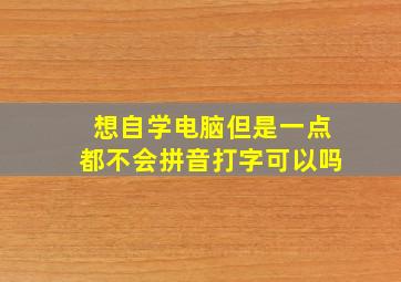 想自学电脑但是一点都不会拼音打字可以吗