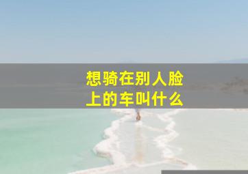 想骑在别人脸上的车叫什么