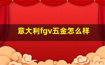 意大利fgv五金怎么样