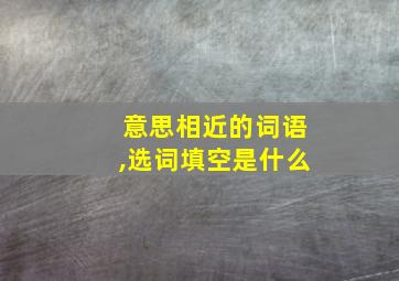 意思相近的词语,选词填空是什么