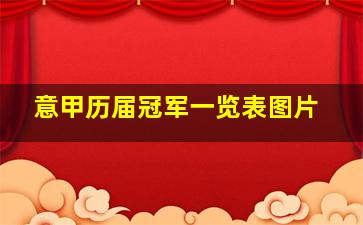 意甲历届冠军一览表图片